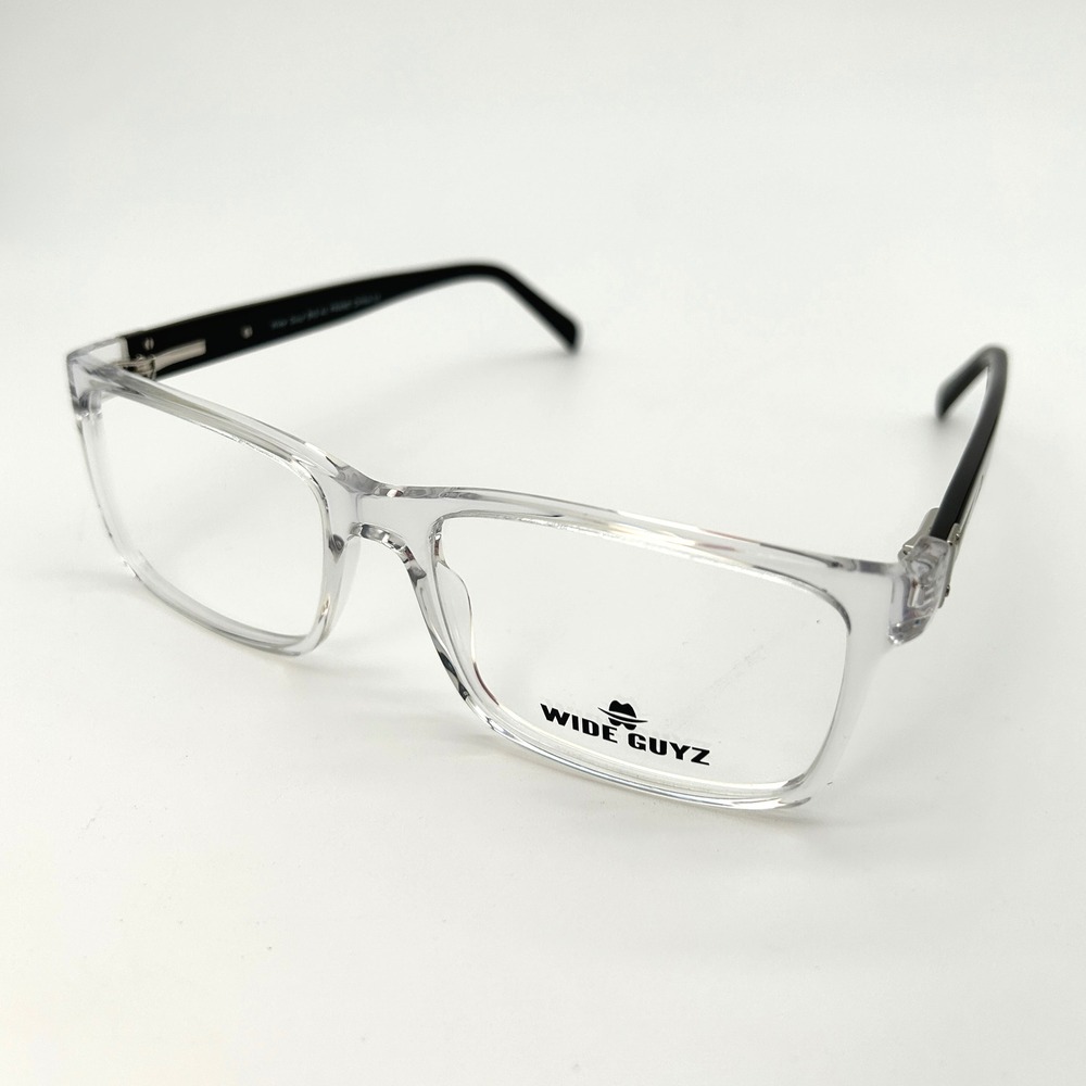 Mens Eyeglasses Frames Wide Guyz Big Al Size 58-18-150 Clear Black X-Large NEW